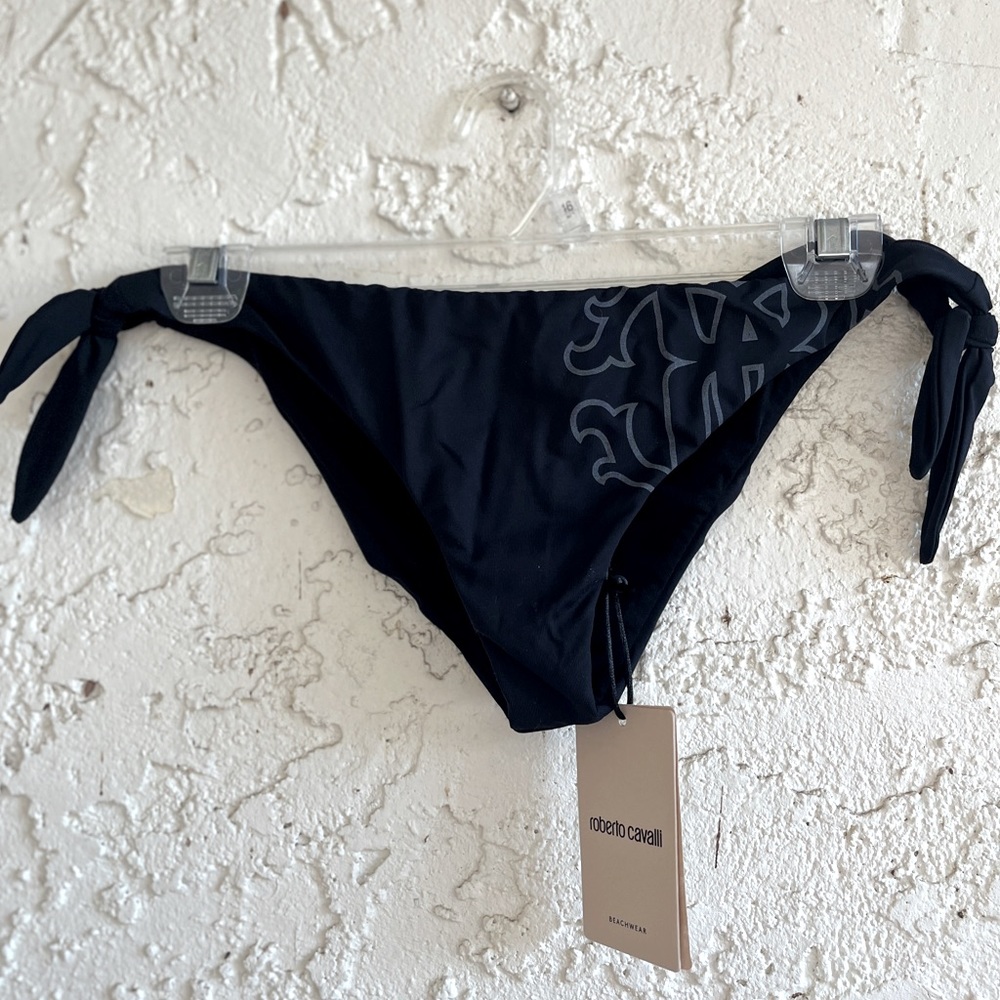 ROBERTO CAVALLI Bikini Balconcino Black Bottom NWT Size M
